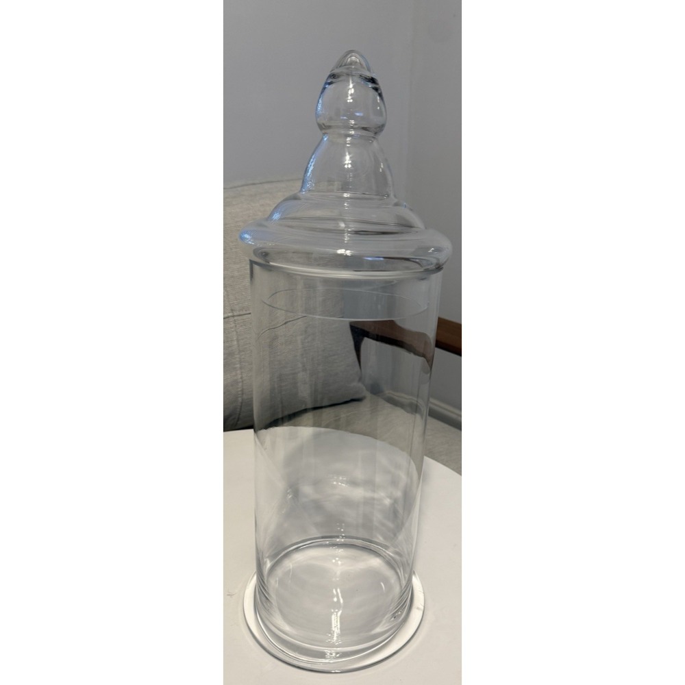 18" Tall Antique Victorian Blown Glass Apothecary Specimen Pharmacy Jar with Lid - Picture 3 of 12